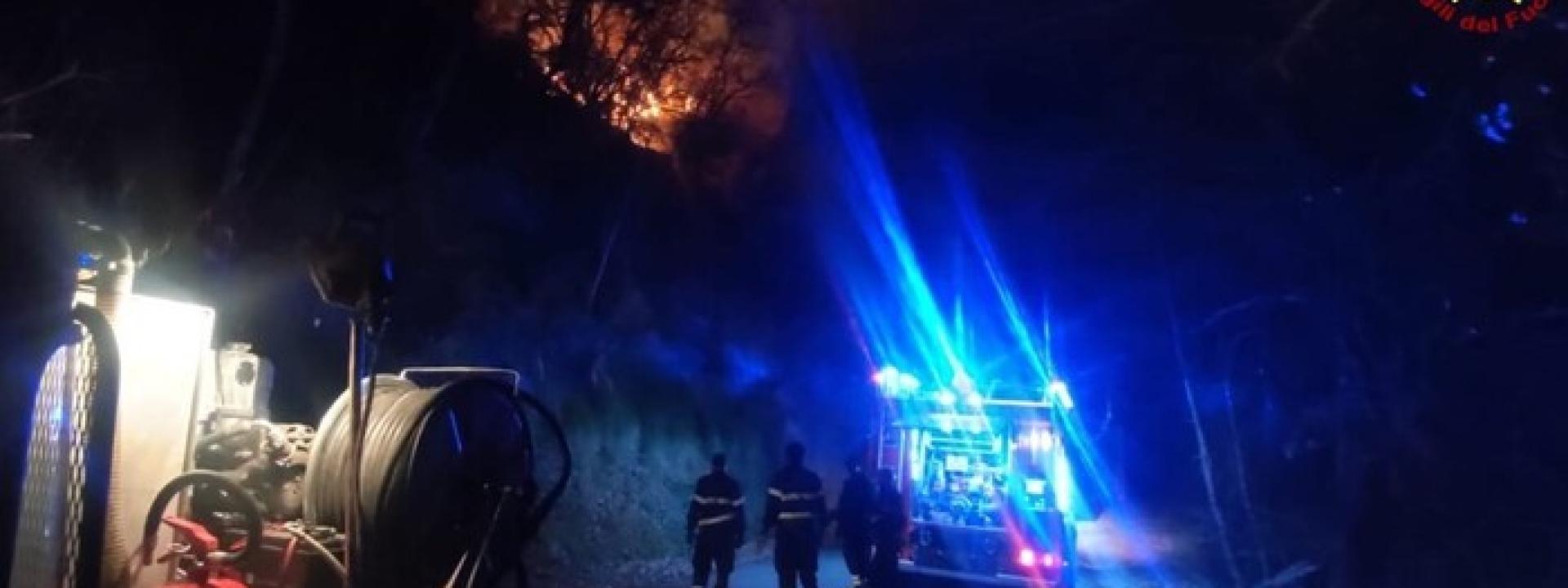 Marche - Incendio divora quattro ettari di bosco