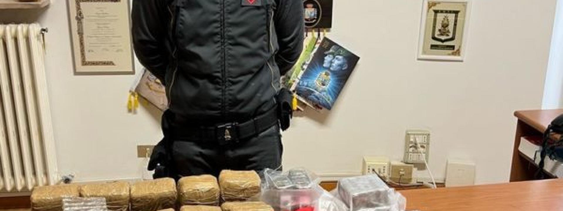 Marche - Sequestrati 33 chili di hashish in un garage di Montecosaro