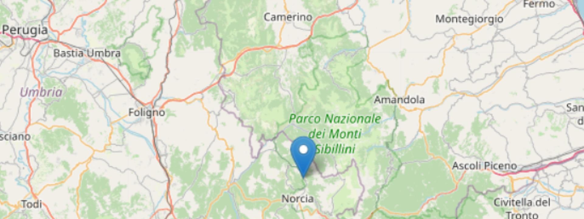 Scossa di terremoto 2.9 a Norcia