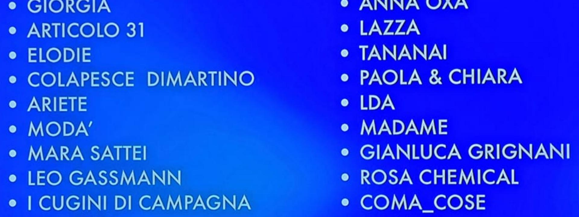 Sanremo 2023, ecco tutti i cantanti in gara: c'è il ritorno di Grignani