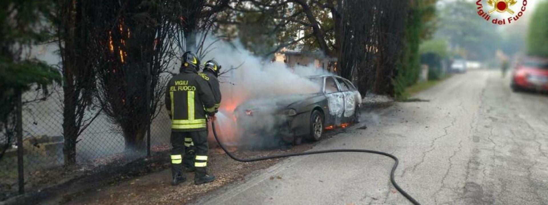 Marche - Auto e capanno distrutti dal fuoco, ma i pompieri salvano due cani e due tartarughe