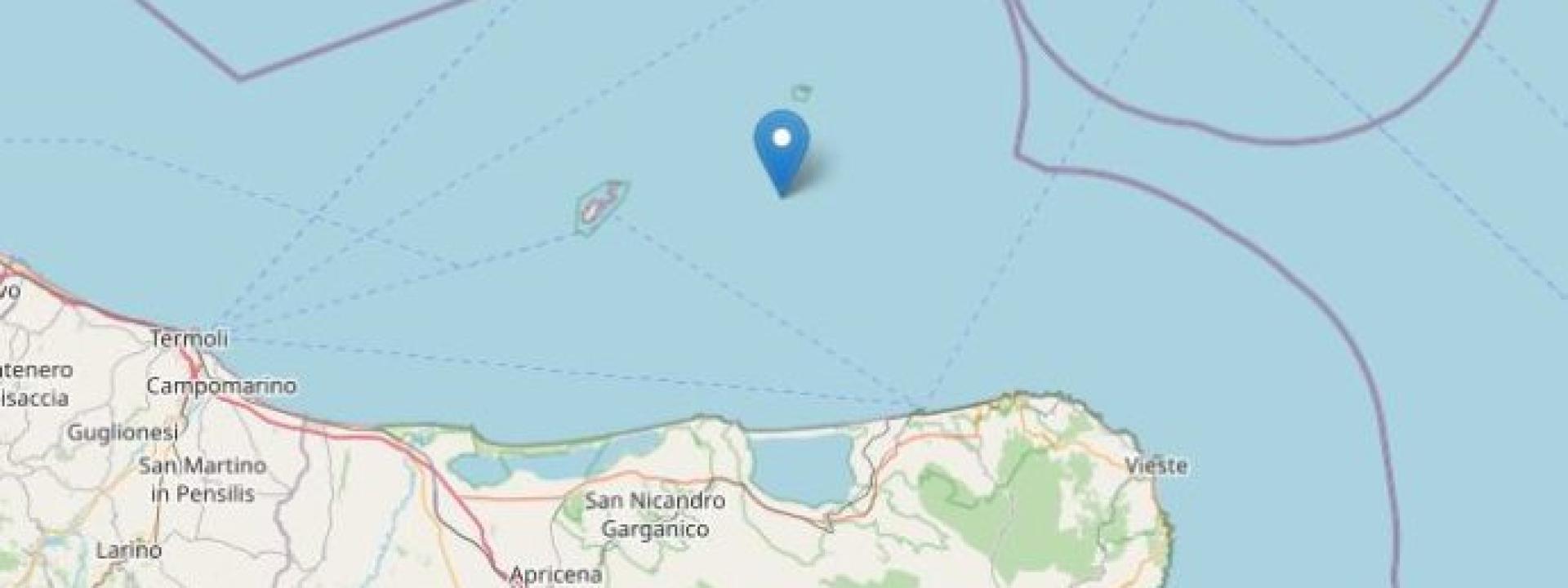 Forte scossa di terremoto al largo delle Tremiti