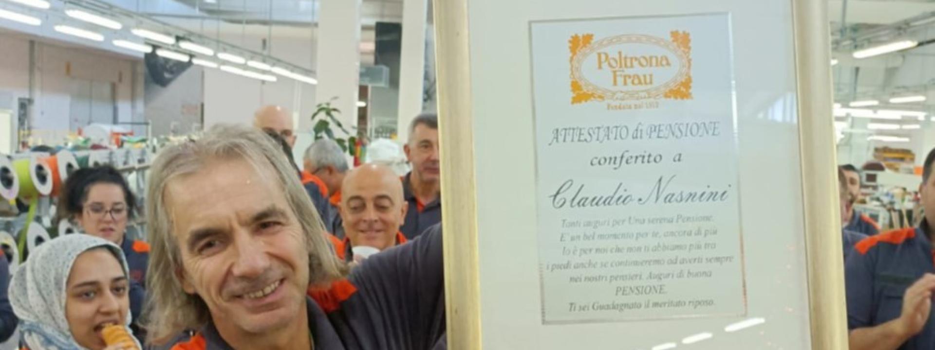 Marche - Tolentino,  Claudio Nasnini va in pensione festeggiato dai colleghi