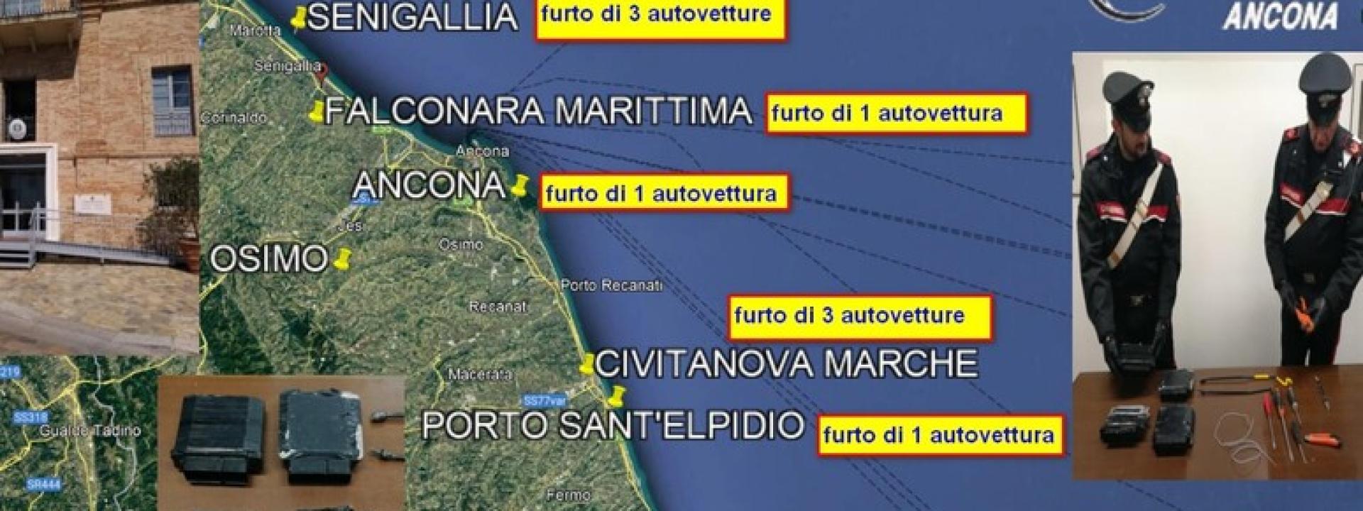 Marche - Quindici furti d'auto in un mese: tre arresti